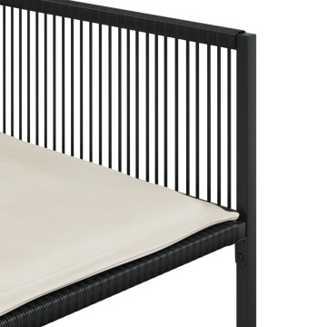 Set mobilier de exterior cu perne, 11 piese, negru, poliratan - Img 8