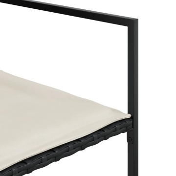 Set mobilier de exterior cu perne, 11 piese, negru, poliratan - Img 8