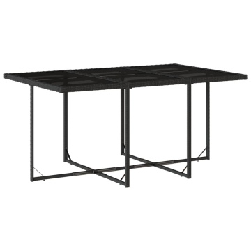 Set mobilier de exterior cu perne, 11 piese, negru, poliratan - Img 4