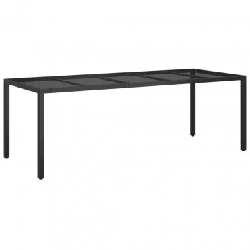 Set mobilier de exterior cu perne, 11 piese, negru, poliratan - Img 5