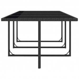 Set mobilier de exterior cu perne, 13 piese, negru, poliratan - Img 5