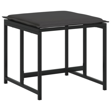Set mobilier de grădină, 11 piese, cu perne, negru, textilenă - Img 8
