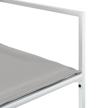 Set mobilier de grădină, 15 piese, cu perne, alb, textilenă - Img 5