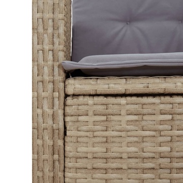 Set mobilier de grădină, 2 piese, cu perne, bej, poliratan - Img 6
