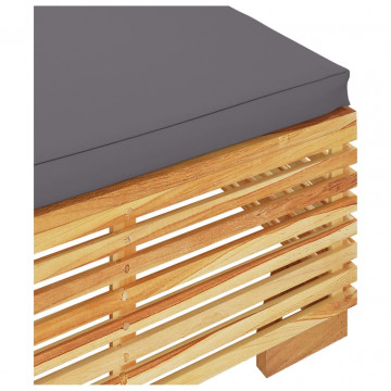 Set mobilier de grădină, 2 piese, lemn masiv de tec - Img 8