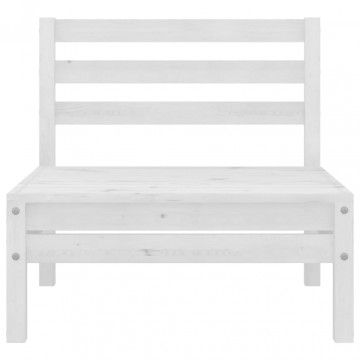 Set mobilier de grădină, 3 piese, alb, lemn masiv de pin - Img 7