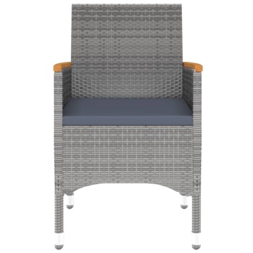 Set mobilier de grădină, 3 piese, gri, poliratan - Img 5