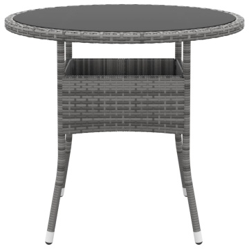 Set mobilier de grădină, 3 piese, gri, poliratan - Img 5