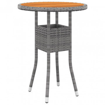 Set mobilier de grădină, 3 piese, gri, poliratan - Img 3