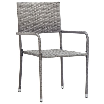 Set mobilier de grădină, 3 piese, gri - Img 3
