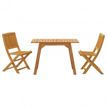 Set mobilier de grădină, 3 piese, lemn masiv de acacia - Img 3