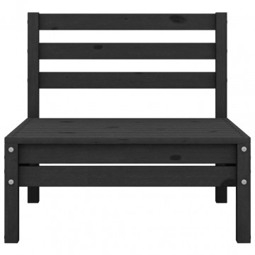 Set mobilier de grădină, 3 piese, negru, lemn masiv de pin - Img 5