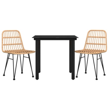 Set mobilier de grădină, 3 piese, poliratan - Img 3