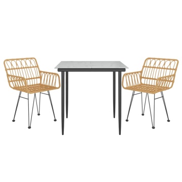 Set mobilier de grădină, 3 piese, poliratan - Img 3