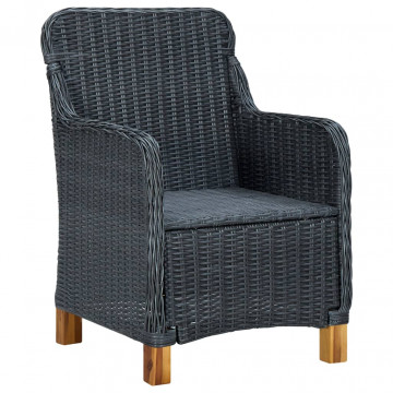 Set mobilier de grădină, 5 piese, gri închis - Img 6