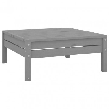 Set mobilier de grădină, 5 piese, gri, lemn masiv de pin - Img 8