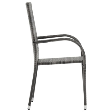 Set mobilier de grădină, 5 piese, gri și negru - Img 6