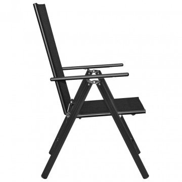 Set mobilier de grădină, 5 piese, negru, aluminiu - Img 4