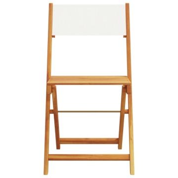 Set mobilier de grădină 5 piese textil alb crem/lemn masiv - Img 4
