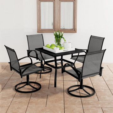 Set mobilier de grădină, 5 piese, textilenă și oțel - Img 1