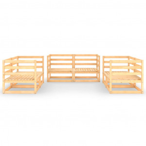 Set mobilier de grădină, 6 piese, lemn masiv de pin - Img 2