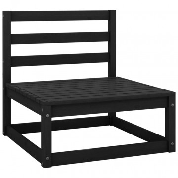 Set mobilier de grădină, 6 piese, negru, lemn masiv de pin - Img 4