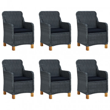 Set mobilier de grădină, 7 piese, gri închis - Img 8