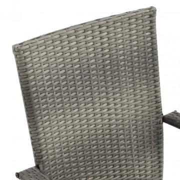 Set mobilier de grădină, 7 piese, gri, poliratan - Img 8