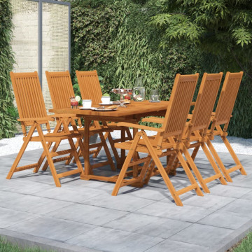 Set mobilier de grădină, 7 piese, lemn masiv de acacia - Img 1