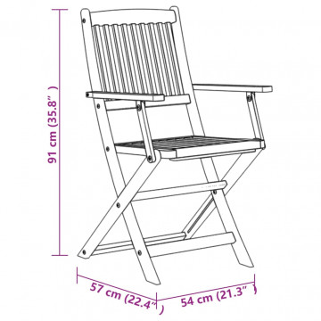 Set mobilier de grădină, 7 piese, lemn masiv de acacia - Img 7