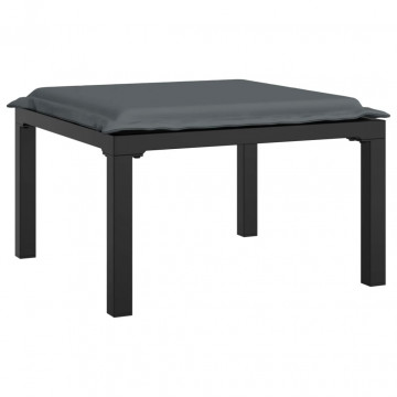 Set mobilier de grădină, 7 piese, negru și gri, poliratan - Img 7