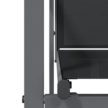 Set mobilier de grădină, 7 piese, negru, textilenă și oțel - Img 7