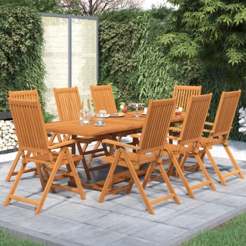 Set mobilier de grădină, 9 piese, lemn masiv de acacia - Img 1