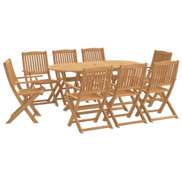 Set mobilier de grădină, 9 piese, lemn masiv de acacia - Img 2