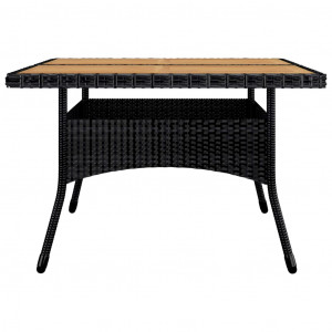 Set mobilier de grădină, 9 piese, negru, poliratan/lemn acacia - Img 4
