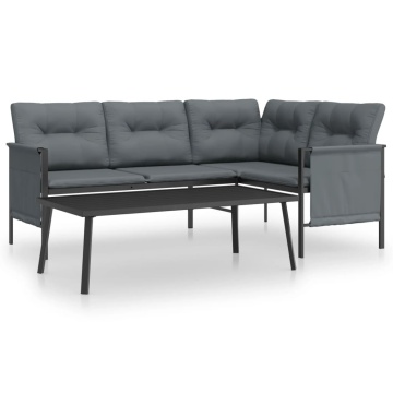 Set mobilier de grădină, antracit, 2 piese, oțel - Img 2