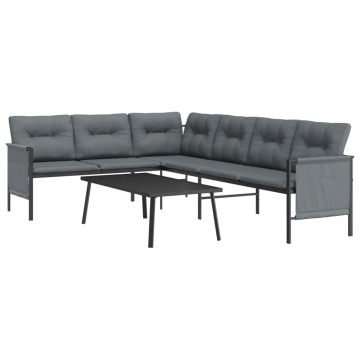 Set mobilier de grădină, antracit, 2 piese, oțel - Img 3