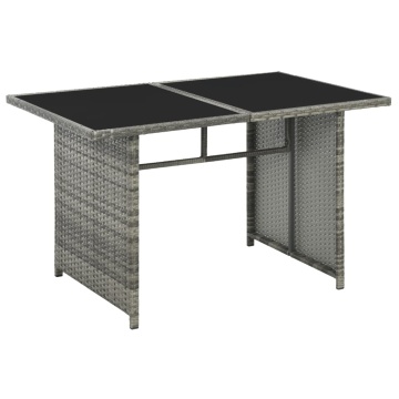 Set mobilier de grădină cu perne, 10 piese, gri, poliratan - Img 5