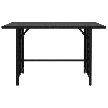 Set mobilier de grădină cu perne, 10 piese, negru, poliratan - Img 4