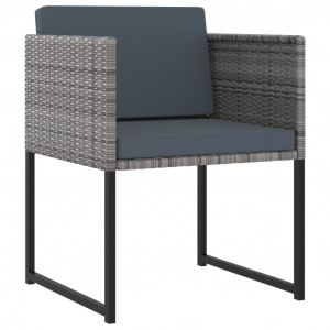 Set mobilier de grădină cu perne, 11 piese, gri, poliratan - Img 3