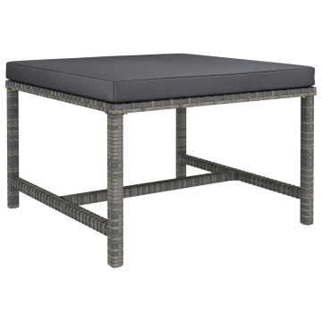 Set mobilier de grădină cu perne, 12 piese, gri, poliratan - Img 7