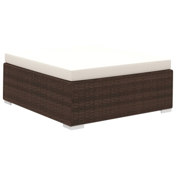 Set mobilier de grădină cu perne, 12 piese, maro, poliratan - Img 12