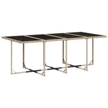 Set mobilier de grădină cu perne, 13 piese, bej, poliratan - Img 4