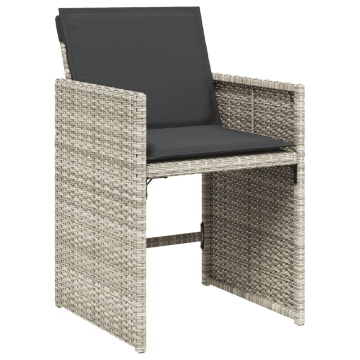 Set mobilier de grădină cu perne 13 piese gri deschis poliratan - Img 8
