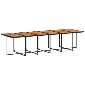 Set mobilier de grădină cu perne, 13 piese, negru, poliratan - Img 4