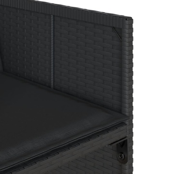 Set mobilier de grădină cu perne, 15 piese, negru, poliratan - Img 6