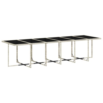 Set mobilier de grădină cu perne 17 piese gri deschis poliratan - Img 4