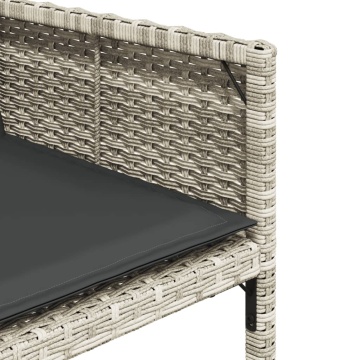 Set mobilier de grădină cu perne 17 piese gri deschis poliratan - Img 5