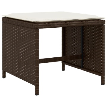 Set mobilier de grădină cu perne, 17 piese, maro, poliratan - Img 5