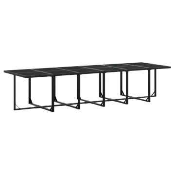 Set mobilier de grădină cu perne, 17 piese, negru, poliratan - Img 3